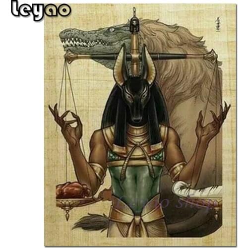 Egypt God Anubis Picture Painting With Diamonds 5D DIY Diamond Painting Full Square Cross Stitch Embroidery Mosaic Home Decor