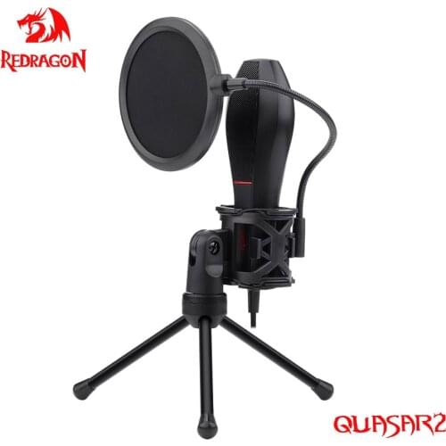 Redragon Quasar 2 Omni USB Condenser Recording Microphone Tripod For YouTube Computer Cardioid Studio Vocals Voice Over GM200