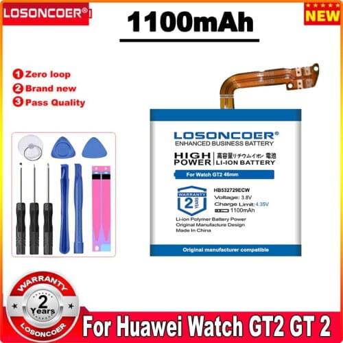 LOSONCOER 0 Cycle 100% New Battery 800/500mAh HB472023ECW HB532729ECW For Huawei Watch GT2 GT 2 46mm 42mm smartwatch ~In Stock
