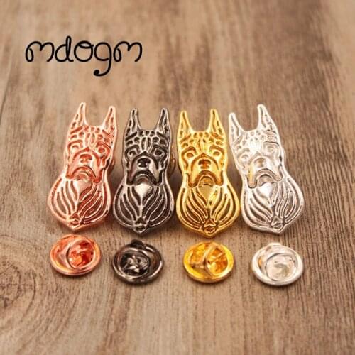 Mdogm Boxer Dog Animal Brooches And Pins Suit Cute Metal Funny Small Father Collar Badges Shirt Gift For Male Men B080