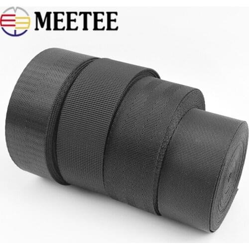 Meetee 5M 20/25/32/38mm Nylon Black Webbing Ribbons Bag Strap Band Belt Tape Webbings DIY Garment Sewing Material