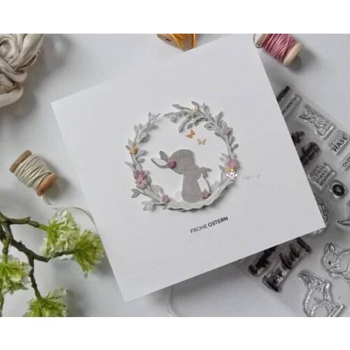 Mmao Crafts Metal Steel Cutting Dies New Bunny flower leaf ring Stencil For DIY Scrapbooking Paper/photo Cards Embossing Dies