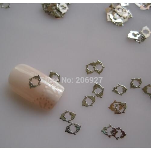 MS261-1 100pcs Silver Cute Pisces Constellation Metal Sticker Nail Art Metal Sticker Nail Art Decoration Non-adhesive Sticker