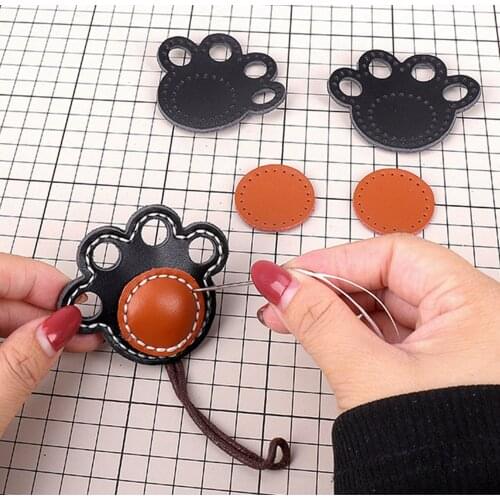 PU Cute Mini Paw Material Set for Keyring Key Ring Handmade DIY 0014
