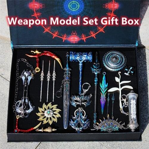 Seiko Metal Weapon Model Set Gift Box Tang San Douluo Alloy Keychain Children Toy Anime Peripheral Birthday Gift Boxs Desk Decor