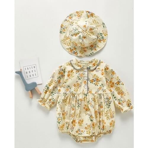 Autumn Infants Child Long Sleeve Jumpsuit Female Baby Bag Fart Broken Flower, Sweet Climb Clothes Bodysuits Baby Girl Clothes