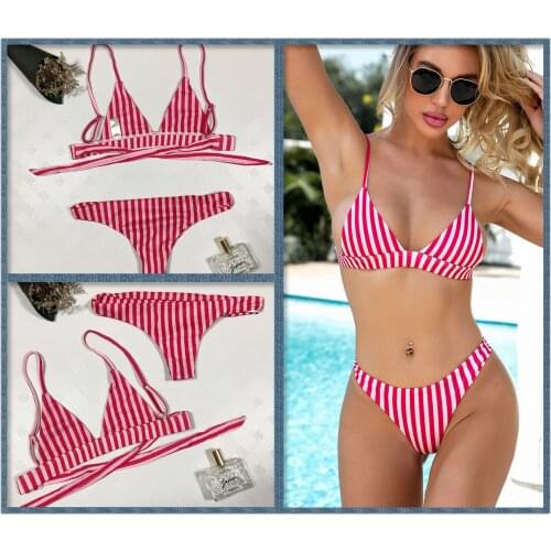 Zebra Sexy Two Piece Set Pink Low Waist Swimsuit Hlater Bikinis Sets Fresh Bodysuits Beach Student Bathing Suits Swimming Bra