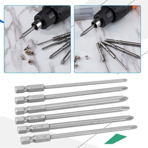 Professional 10pcs/set 100mm Alloy Steel S2 Slotted Screwdriver Bits Straight Cross Head Batches Hand Tools