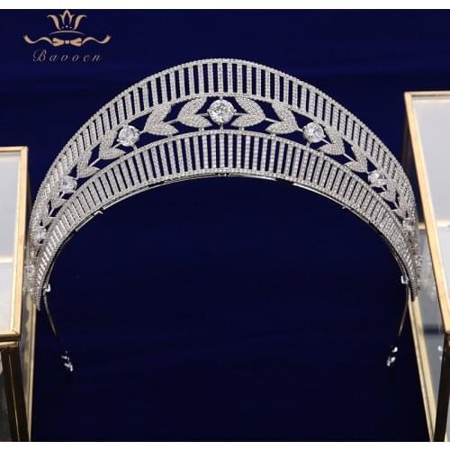 Royal European Bridal Tiaras Crowns European Bride Hairbands Headpieces Zircon Wedding Hair Accessories