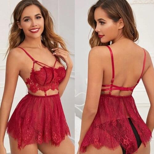 Sexy Women Silk Lace Sleepwear Lace Floral V Neck Sleeveless Lingerie Tops+Nightwear Shorts Women Thong Pajamas Sets