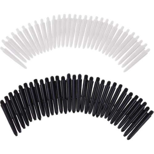 Perfeclan 60 Pieces 35mm 2BA Thread Plastic Stems Shafts Soft Tip Darts Accessories White & Black