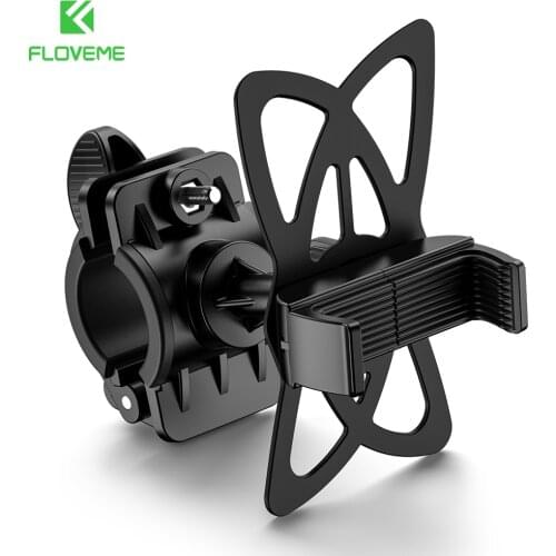 FLOVEME 6.8" Bicycle Mobile Phone Holder Clip Buckle Stand 360 Rotation Silicone Bike Motorcycle Holder Handlebar Mount Bracket