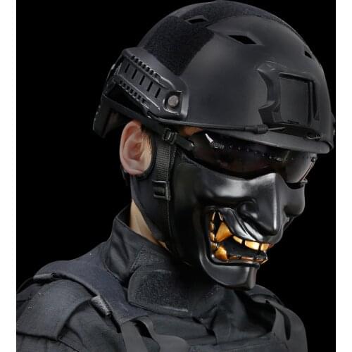 Tactical Airsoft Ghost Full Face Mask Prajna Halloween Paintball Head Gear Cool Nose Mask Faical Protector Equipment Accessories