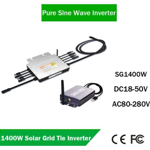 SG-1400W PV Smart Micro inverter Input 18-50VDC to 100V-240VAC MPPT Grid Tie Inverter with 2.4G monitoring Collector