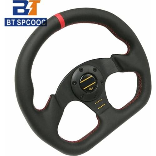 High Quality 2020 New Flat Steering Wheel 13inch 320mm Leather Black Sport Steering Wheel For Car BT20S0918125