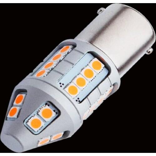 2X 1156PY 7507 PY21W BAU15S Super Bright 1800LM 3030 LED Car Rear Direction Indicator Light Auto Front Turn Signals Amber Yellow