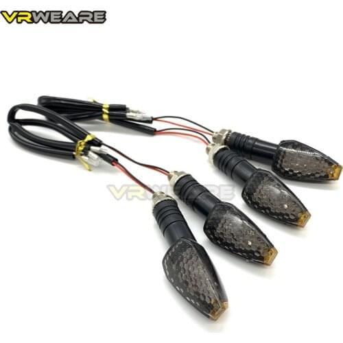 4Pcs/Set Motorcycle Universal LED Turn Lights Long Triangle LED Turn Signals Indicator Lamp Blinkers Flashers Color Accessories