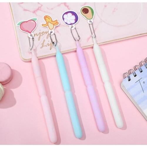4pcs/lot Colorful design fruit pattern black ink gel pen Students' gift School Office Supplies
