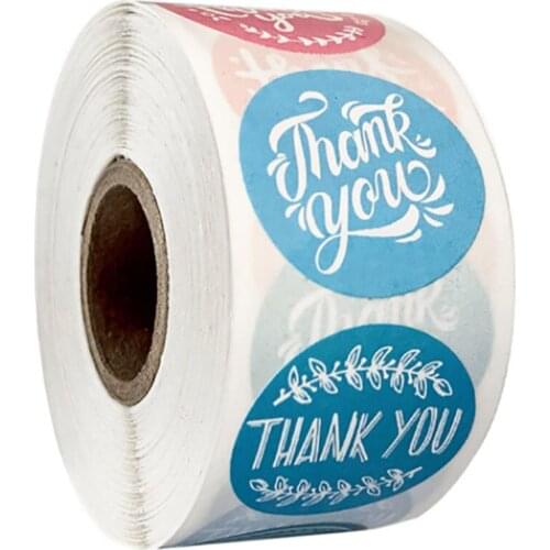 500Pcs/roll 8 Styles Thank You Sticker for Seal Labels Floral Labels Sticker For Envelope Scrapbooking Small Business Stickers