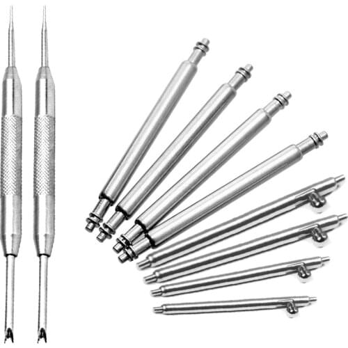 8-24mm Quick release spring Stainless Steel Watch Band Strap Spring Bar Link Pins Remover Silver spring and Strap Removal tool