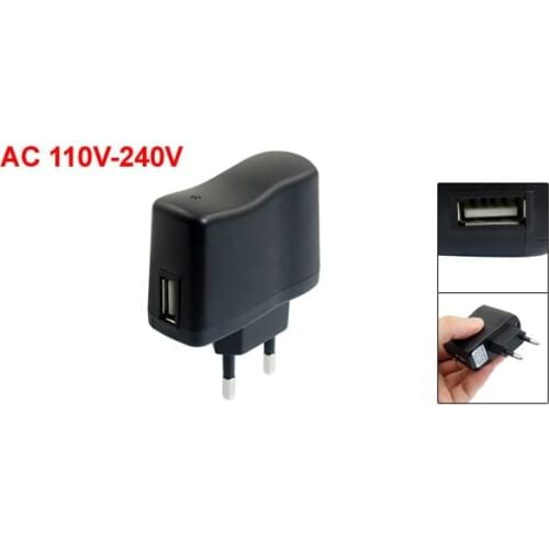 AC 110V-240V to DC 5V 0.5A 500mA USB to EU Plug Power Adapter Charger