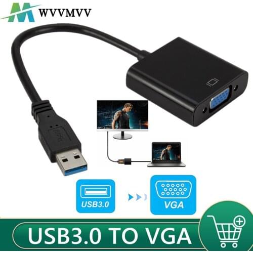 USB To VGA Adapter USB 3.0/2.0 to VGA External Video Card Multi Display Converter for Desktop PC Laptop Monitor Projector