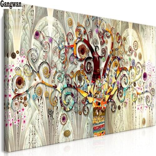 Vintage style Tree of Life diamond painting cross stitch Abstract rhinestone mosaic Background wall Pictures Living Room Decor