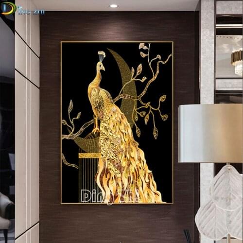 DIY Diamond Embroidery,5D Diamond Painting "Golden Peacock,Butterfly,Flower " Diamond Mosaic Home Decor Full Drill Cross Stitch