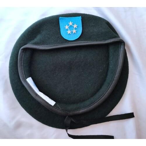 United States US Army 19th Special Forces Group Wool Green Beret OFFICER 5 STAR GENERAL RANK BADGES INSIGNIA Military Hat