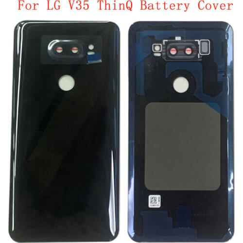 Battery Case Cover Rear Door Housing Back Cover For LG V35 ThinQ LMV350 Battery Cover with Camera Lens Logo