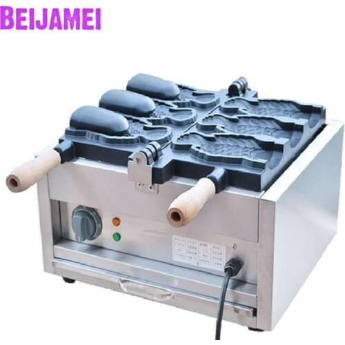 BEIJAMEI China Supplier Electric Commercial Taiyaki Ice Cream Making Machine Korea Fish Shape Waffle Maker Machine