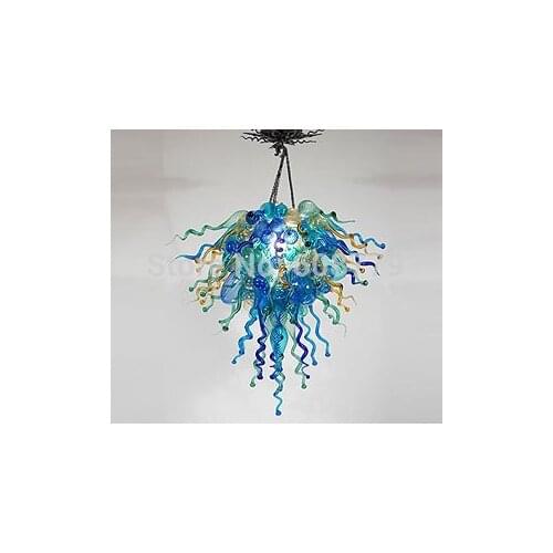 Free Shipping Italian Mouth Blown Glass Blue Crystal Chandelier