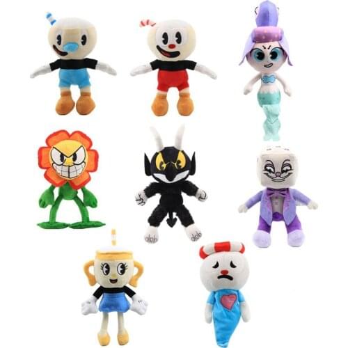 Kids Plush Toy Game Cuphead Mugman Ms. Chalice ghost King Dice Cagney Carnantion 13Styles Dolls Toys for Boys Girls Gift Toy