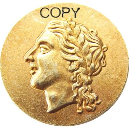 G(30)SYRACUSE SICILY 310BC Authentic Ancient GREEK Electrum Gold Plated Copy Coin