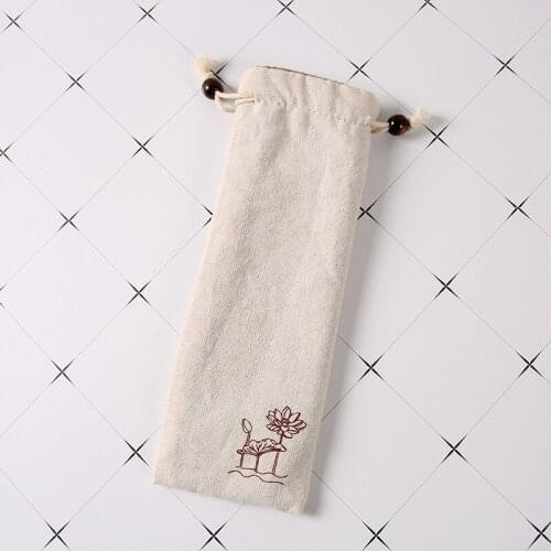 Pure cotton gunny bag mouth ChaZhen tea knife beam flannelette receive bag bag small jewelry beads pencil bags Cotton cloth bag