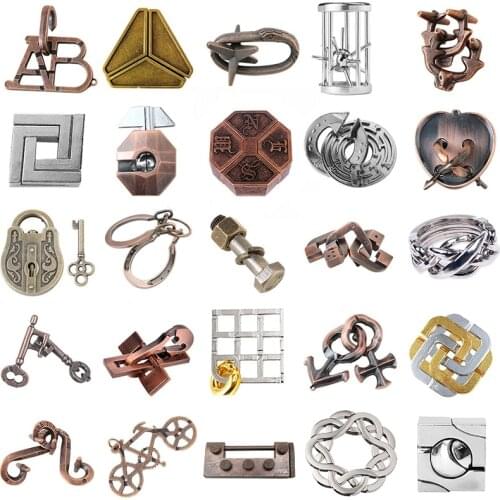 Classic Metal Puzzle IQ Test Magic Mind Brain Teaser Puzzles Baffling Game For Adults &Children