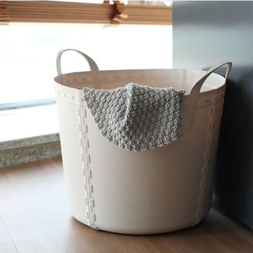 Creative Plastic Imitation Sewing Line Laundry Storage Basket For Washing Home Bathroom Portable Waterproof Laundry Fold Basket