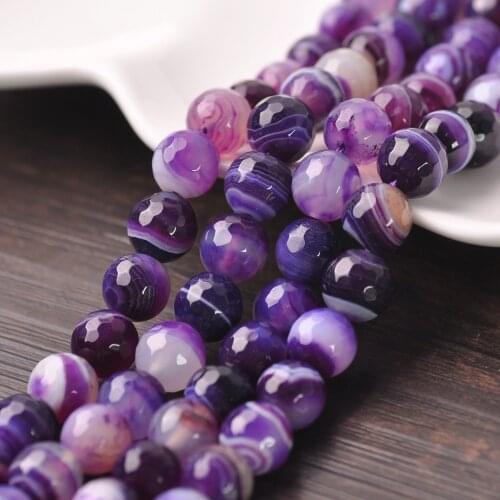 4mm 6mm 8mm 10mm 12mm Round Natural Purple Lace Agate Stone Loose Beads Lot For Jewelry Making DIY Crafts Findings