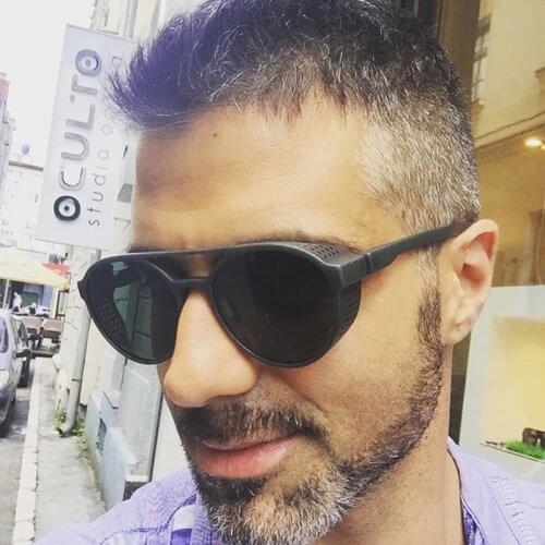 Hot Sales Retro personality punk glasses OVAL sunglasses aviation sun glasses Steampunk sunglasses Gafas de sol para hombres