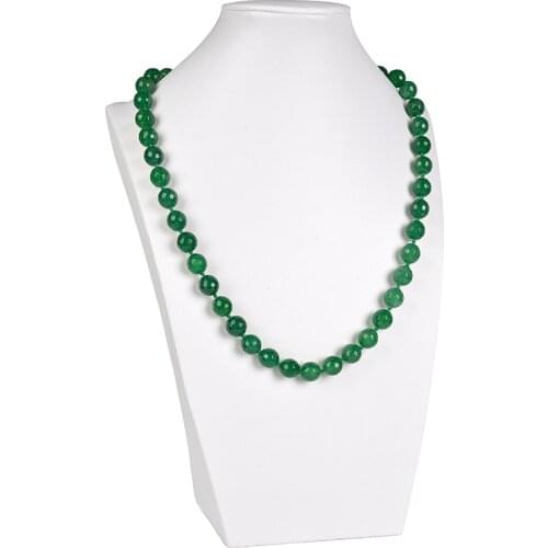 Best selling natural Green chalcedony 10mm Round Bead Necklace Jewelry Necklace DIY design knot womens necklace holiday gift