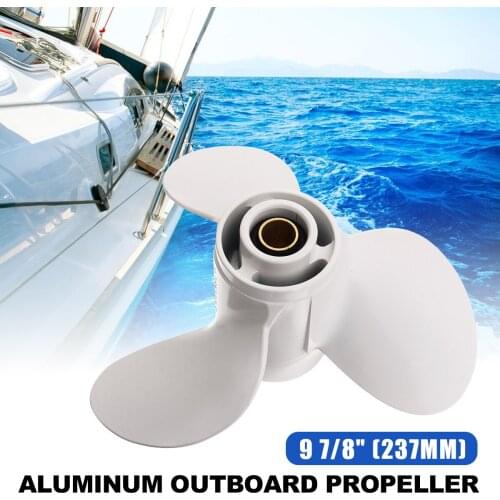 Boat Outboard Propeller 664-45947-01-EL 9 7/8x11 1/4 Aluminium for Yamaha 20-30HP White R Rotation 3 Blades 10 Spline Tooth