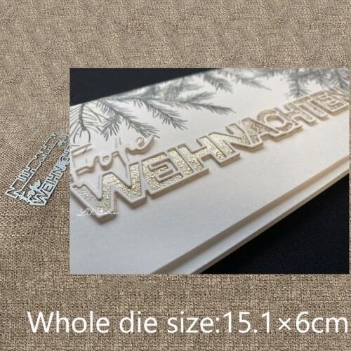 XLDesign Craft Metal Cutting Dies stencil mold German Merry Christmas letter scrapbook Album Paper Card Craft Embossing die cuts
