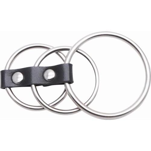 Metal Sexy Leather Traction Ring Delay Ring Restraint Ring Penis Ring Penis Ring Adult Products Sex Toys Sex Tools Cock Ring