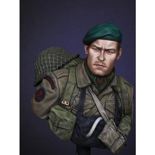 New Unassembled 1/10 British Commando on D-Day bust soldier Resin Kit DIY Toys Unpainted kits