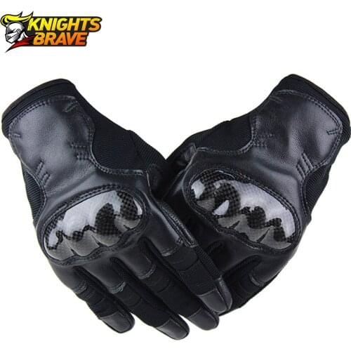 Men Motorcycle Gloves Touch Screen PU Leather Motocross Gloves Carbon Fiber Racing Guantes Moto Summer Motorbike Riding Gloves