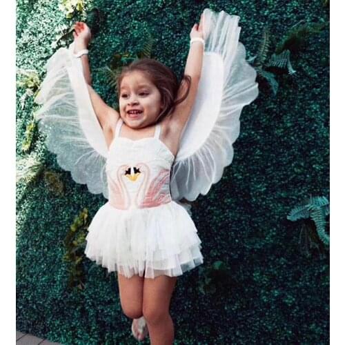 Floral Dress Big Girl Girl Dress Child Clothes Spring Teen Girl Costume Swan Wings Angel Angel Flamingo Princess