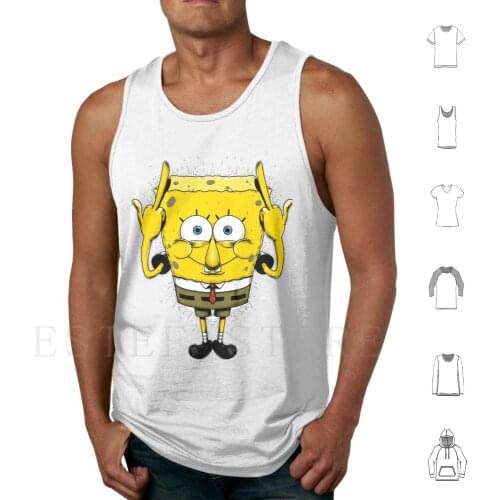 Bad Sponge Tank Tops Vest Sleeveless Square Pants Sponge