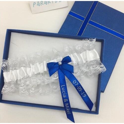 Customize future Mrs. Garters Wedding bride garters keepsake Gift for the Bride, Personalize wedding bridal garters with boxed