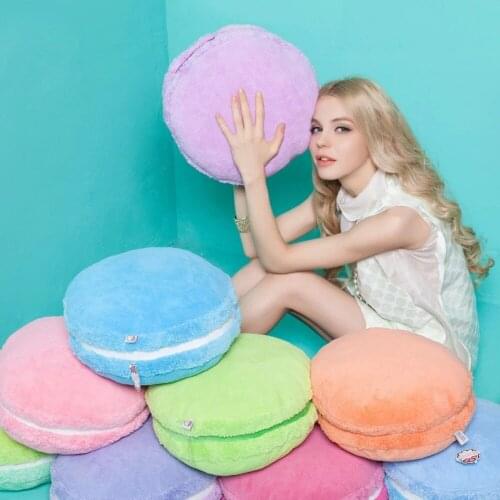 Macaron cushion macaroon round white red yellow blue green Cookies pillow macaron gift cushion ICHIGO MILK