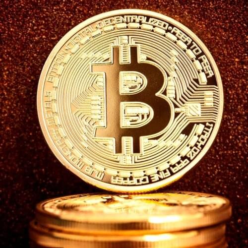 Gold-plated Bitcoin Coin Collectible exquisite gift art physical commemorative creative commemorative coin challenge coin